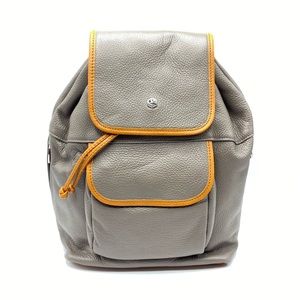 Valentina Leather Backpack  - Gray Color